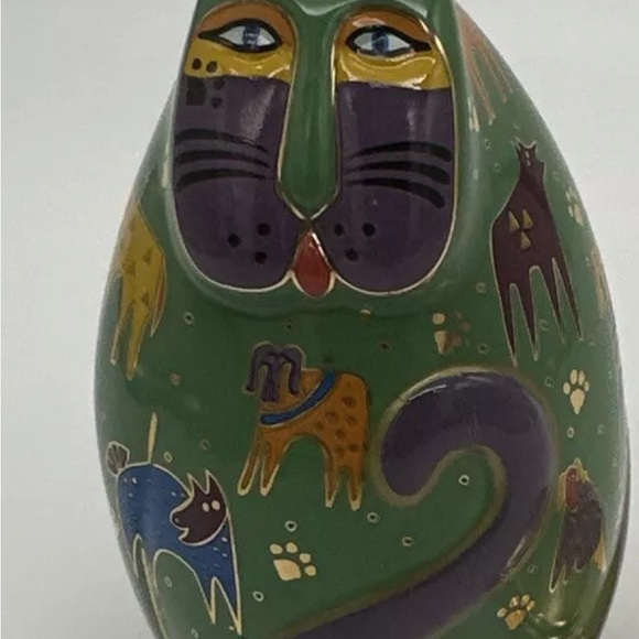 Set of 3 Laurel Burch Ceramic Eggs- The Cat Collection 1996-97-96 - Picture 5 of 11
